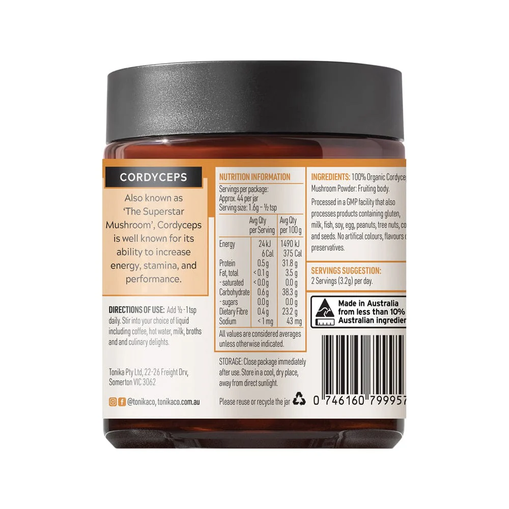 (BB - 04/2026) Tonika 100% Organic Mushroom Powder Cordyceps (The Invincible) 70g - Image 4